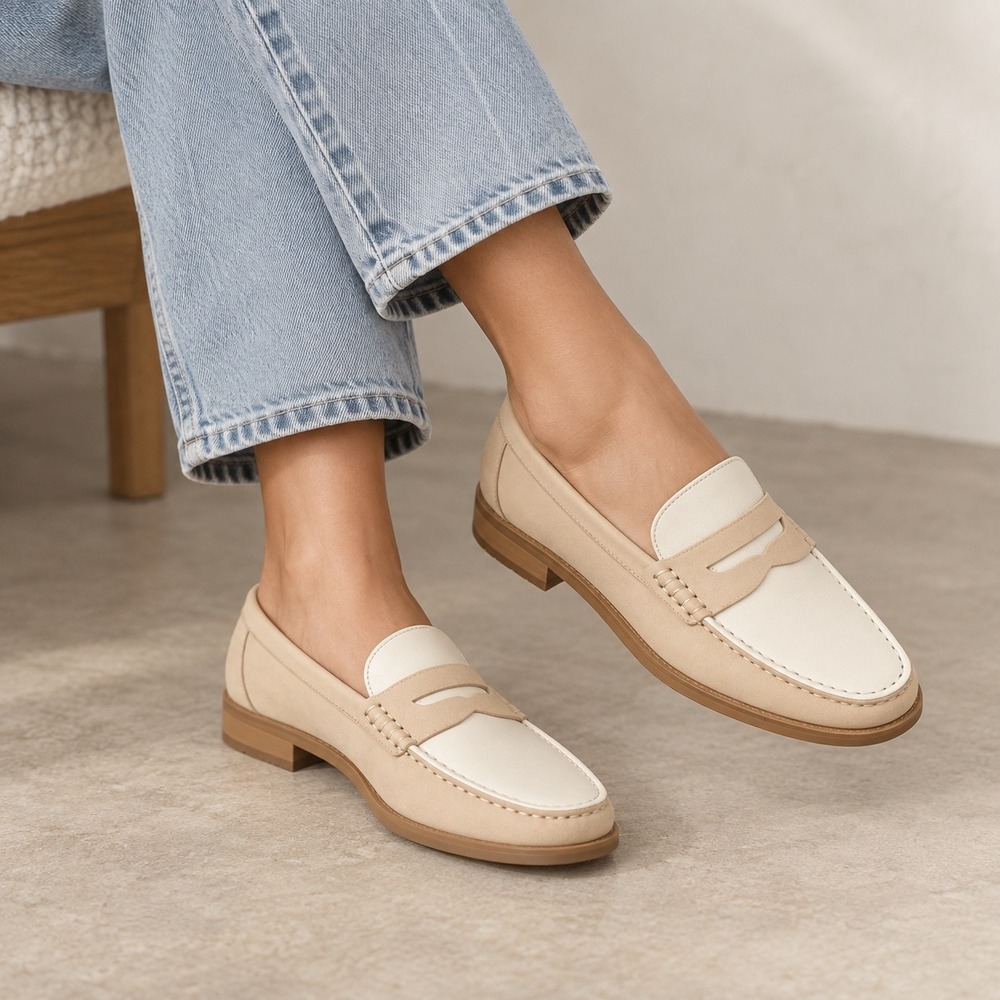 Greats Wooster Penny Loafer Blush White Leather Made in Italy Womens 10